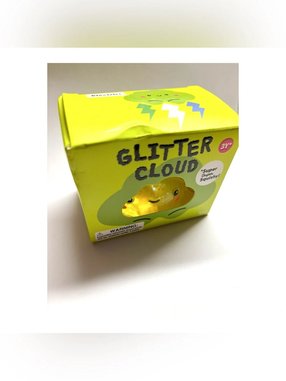 J'adore Glitter Cloud Yellow Squishy Sensory Glitter Squeeze Toy